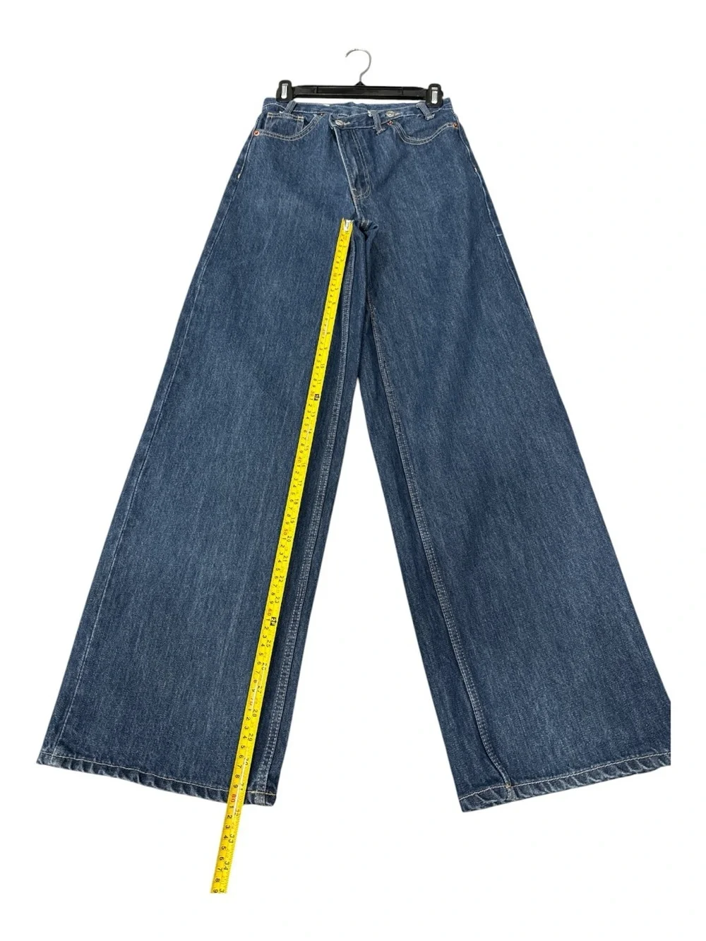 Zara TRF HIGH-WAIST CROSSOVER WAIST WIDE LEG JEANS size US 2